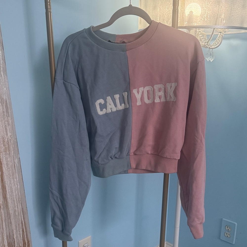 Cynthia Rowley Two-Tone Blue and Pink Sweater